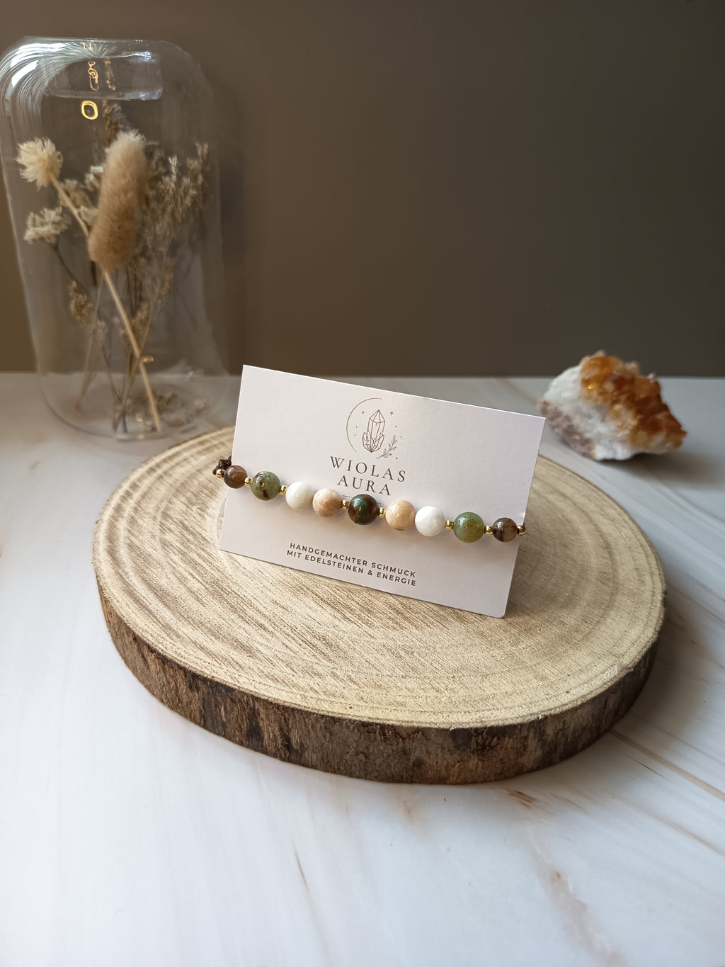 Armband mit Mondstein & Achat