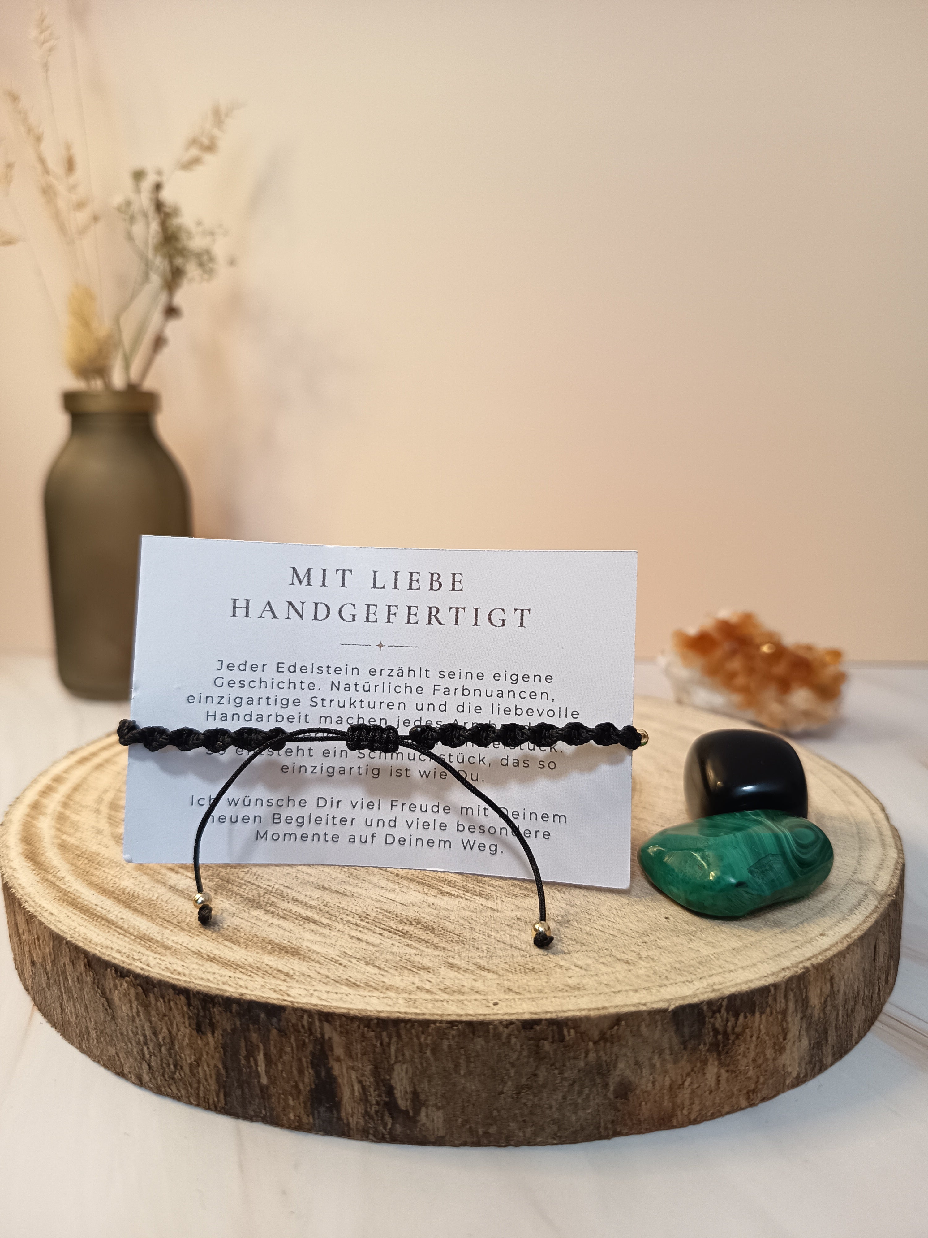 Armband mit Malachit & Obsidian