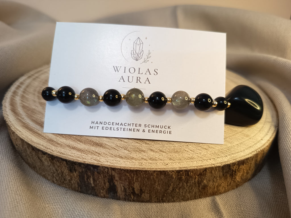 Armband mit Obsidian & Labradorit