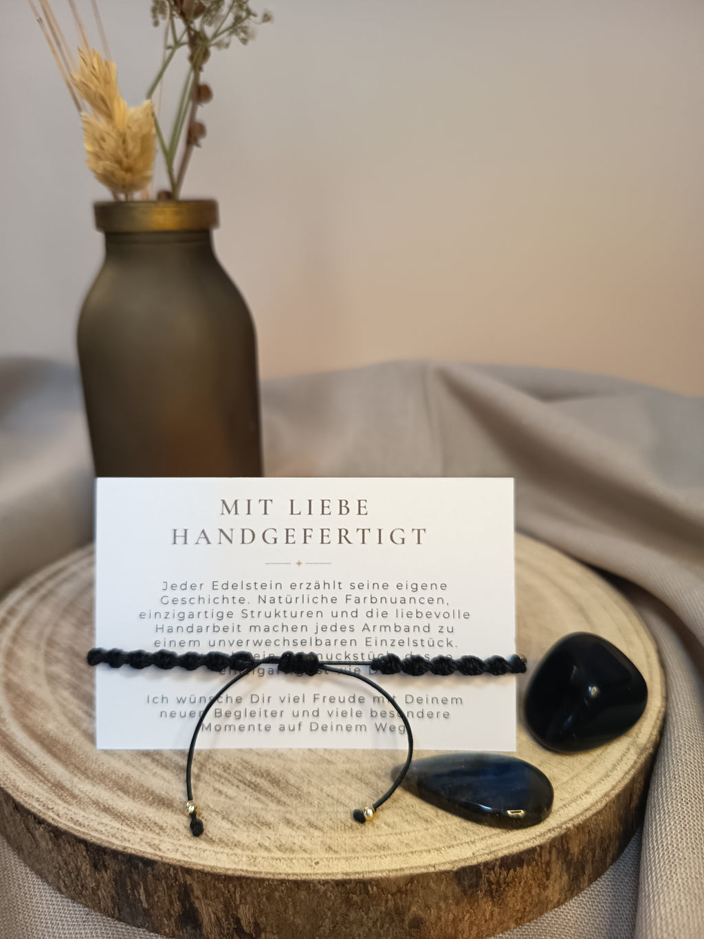 Armband mit Obsidian & Labradorit