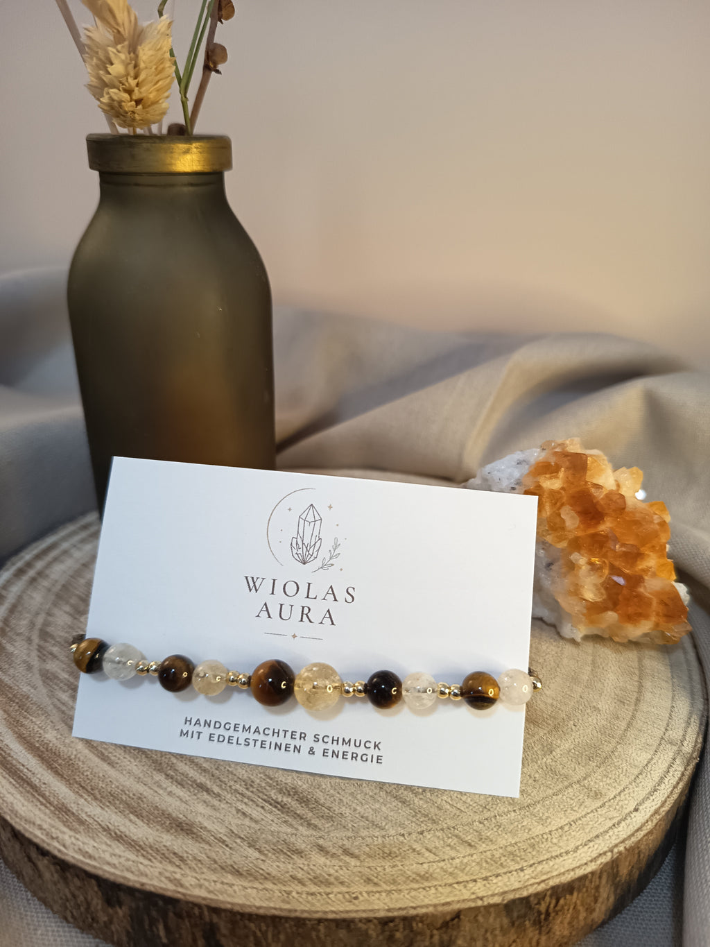 Armband mit Tigerauge & Citrin