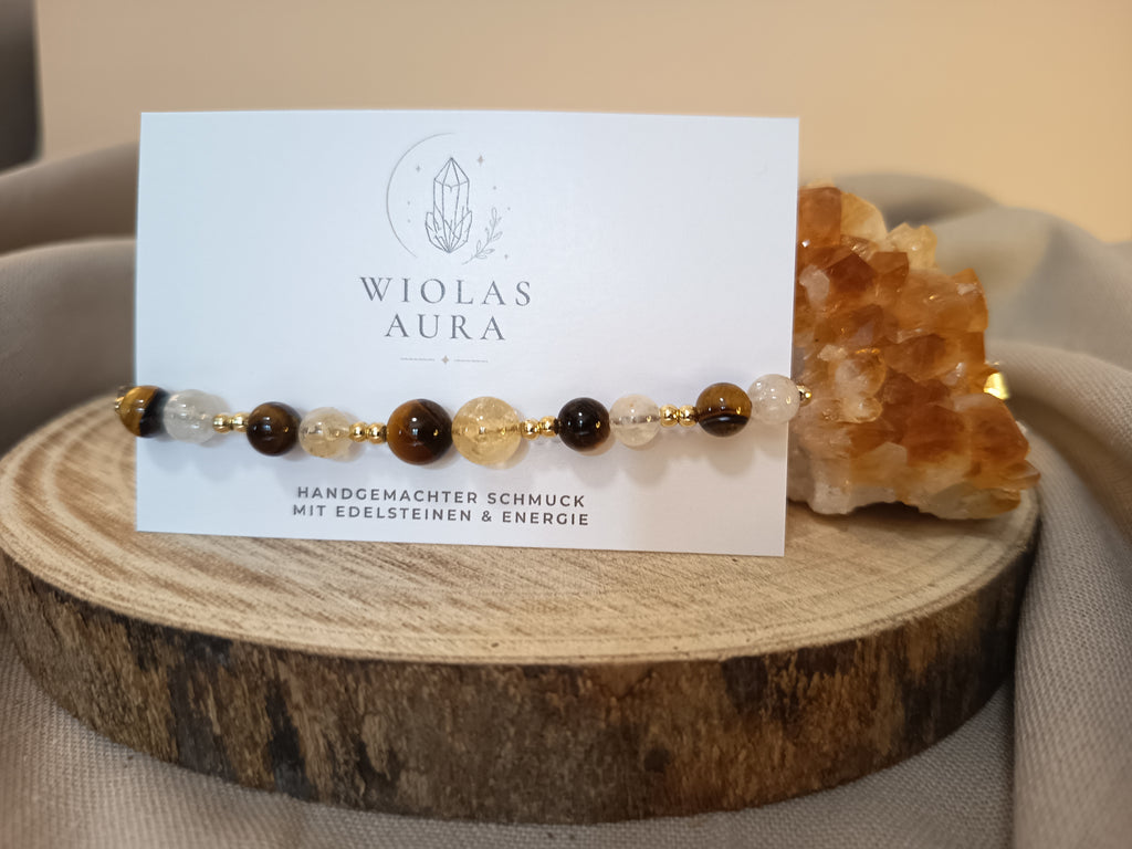 Armband mit Tigerauge & Citrin