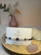 Armband mit Amethyst, Rosenquarz, Citrin & Bergkristal