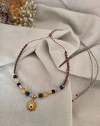 Halskette / Choker mit Citrin & Lapiz Lazuli