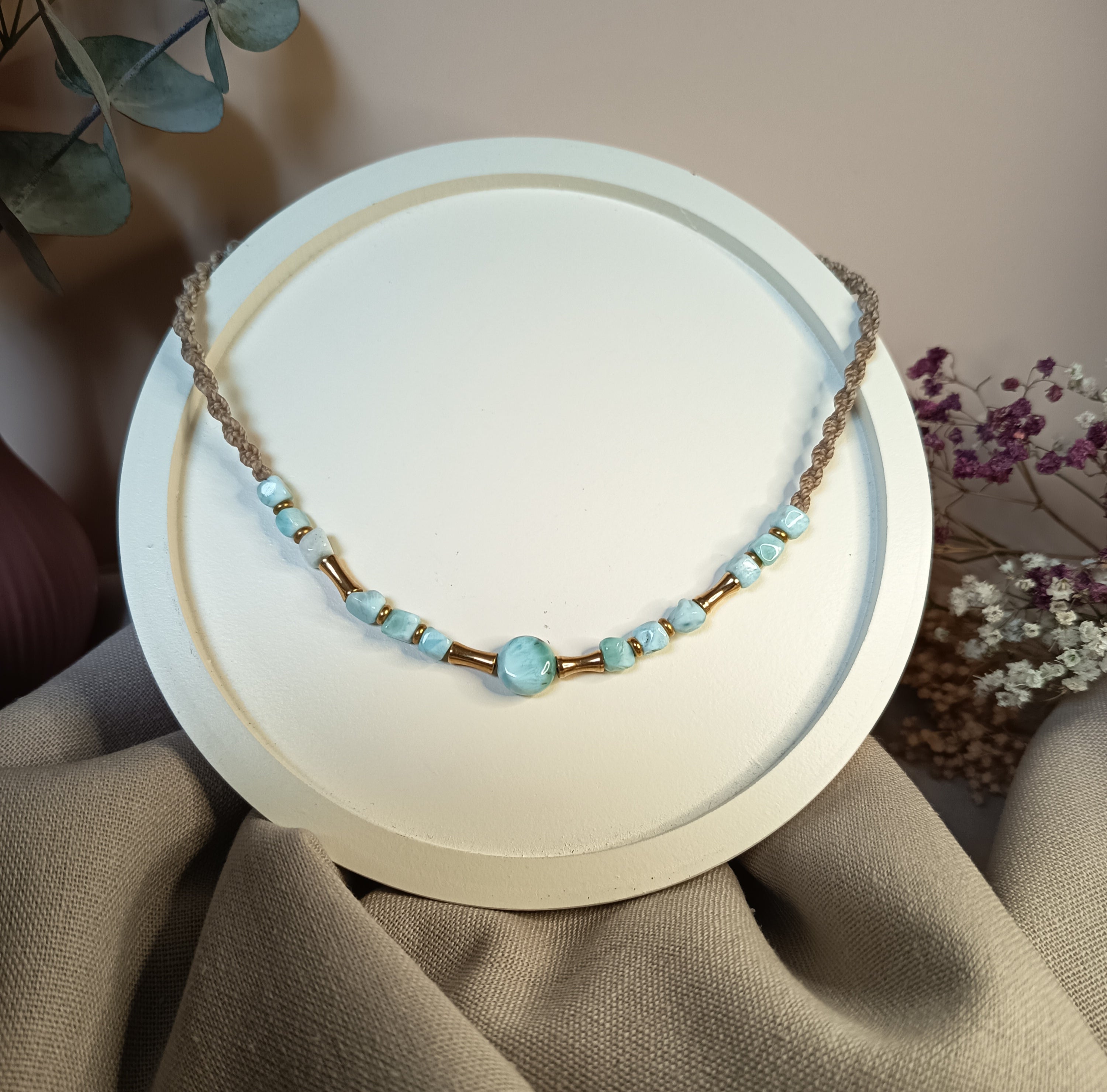 Halskette Choker mit Larimar