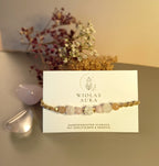 Armband mit Bergkristall,Rosenquarz & Mondstein (kopia)