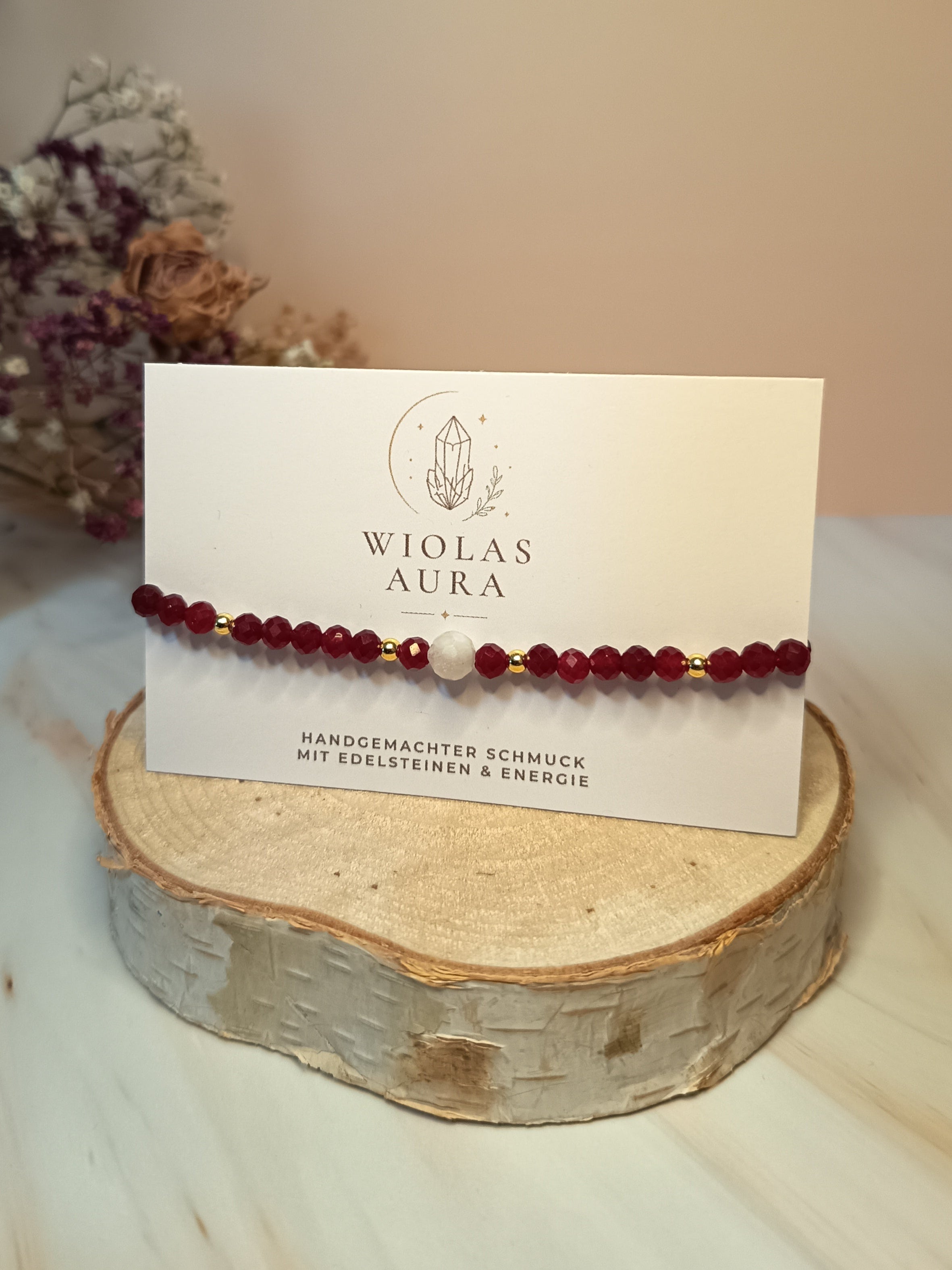 Armband mit Rubin & Mondstein
