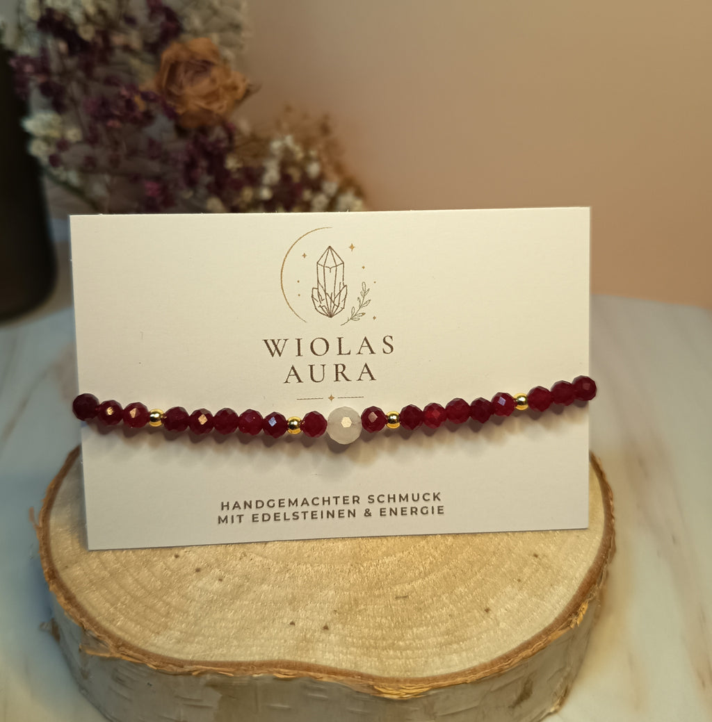 Armband mit Rubin & Mondstein