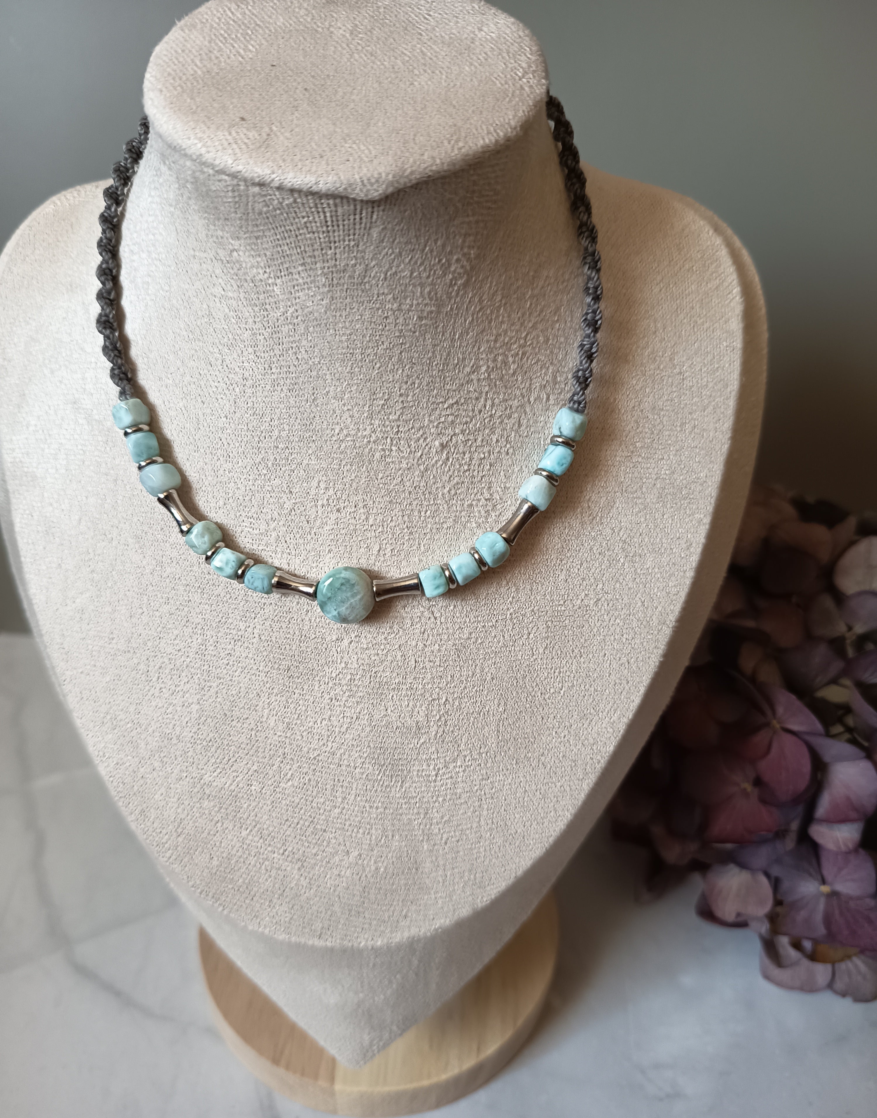 Halskette Choker mit Larimar