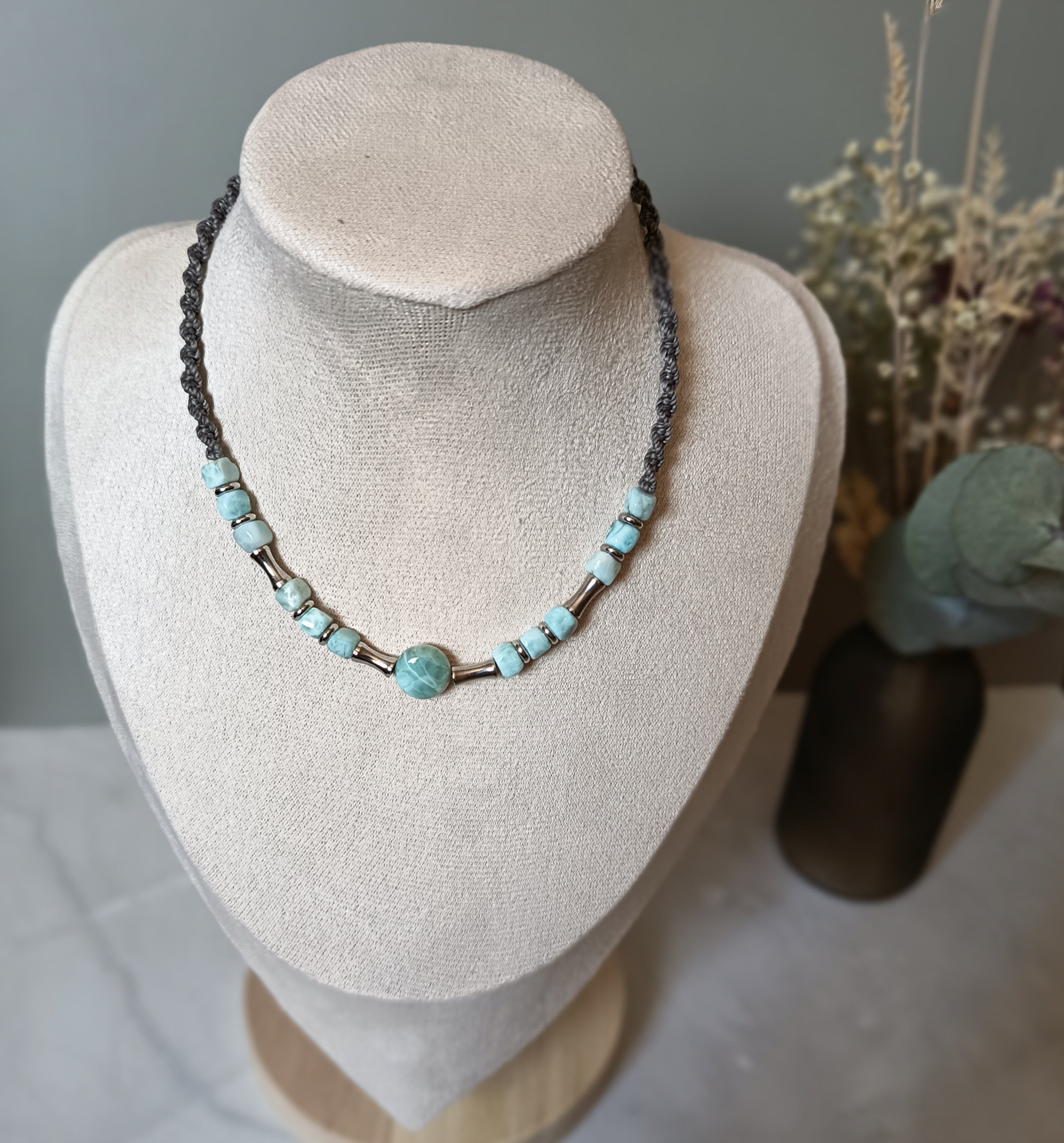 Halskette Choker mit Larimar